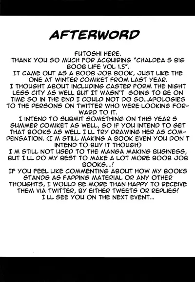 Chaldea Kyounyuu Seikatsu vol:1.5 | A Sexlife Of Getting Squeezed Between Chaldea's Breasts vol 1.5