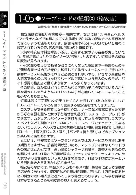 Illustrated Manual of Sex Industry for Beginners With Detailed Explanations of Soaplands