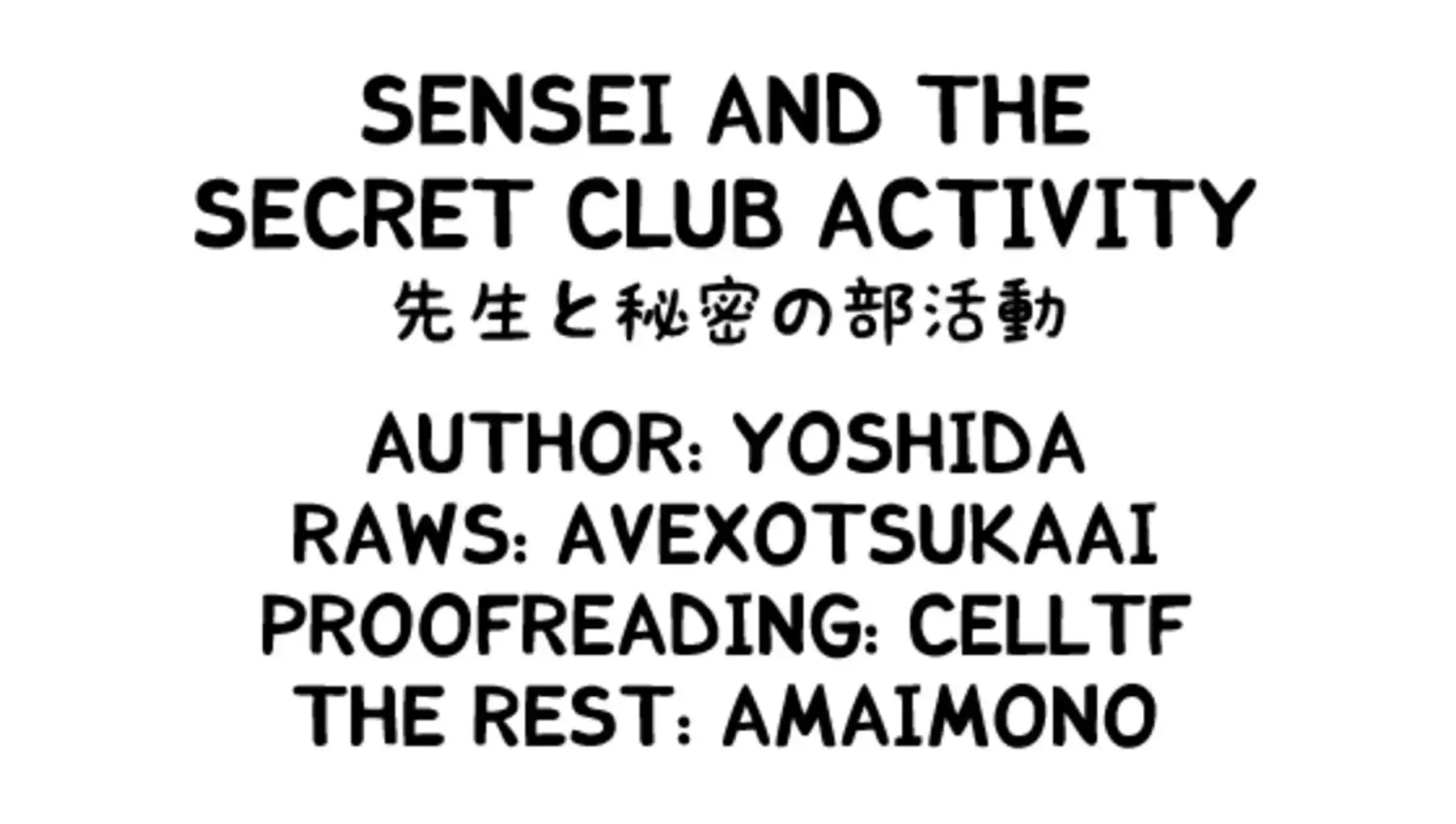 Sensei And The Secret Club Activity