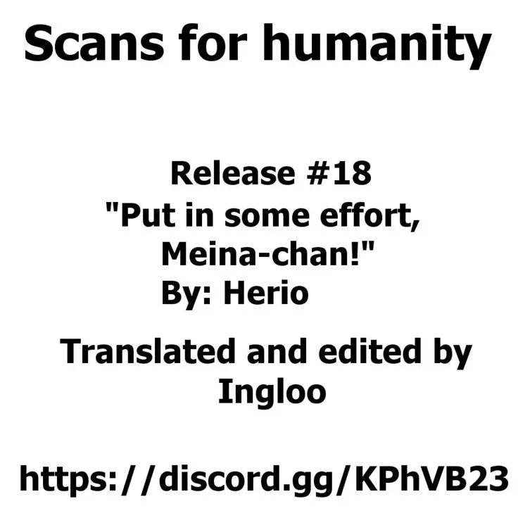 Sukoshi wa Ganbare! Meina-chan | Put in some effort, Meina-chan!