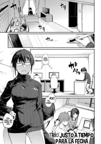 Shimekiri Girigiri Threesome - Trío justo a tiempo para la fecha