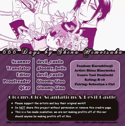 [Aria Doll (HIMETSUKA Shina)] 666 Days (Kuroshitsuji) [English] [gloomy gloo]